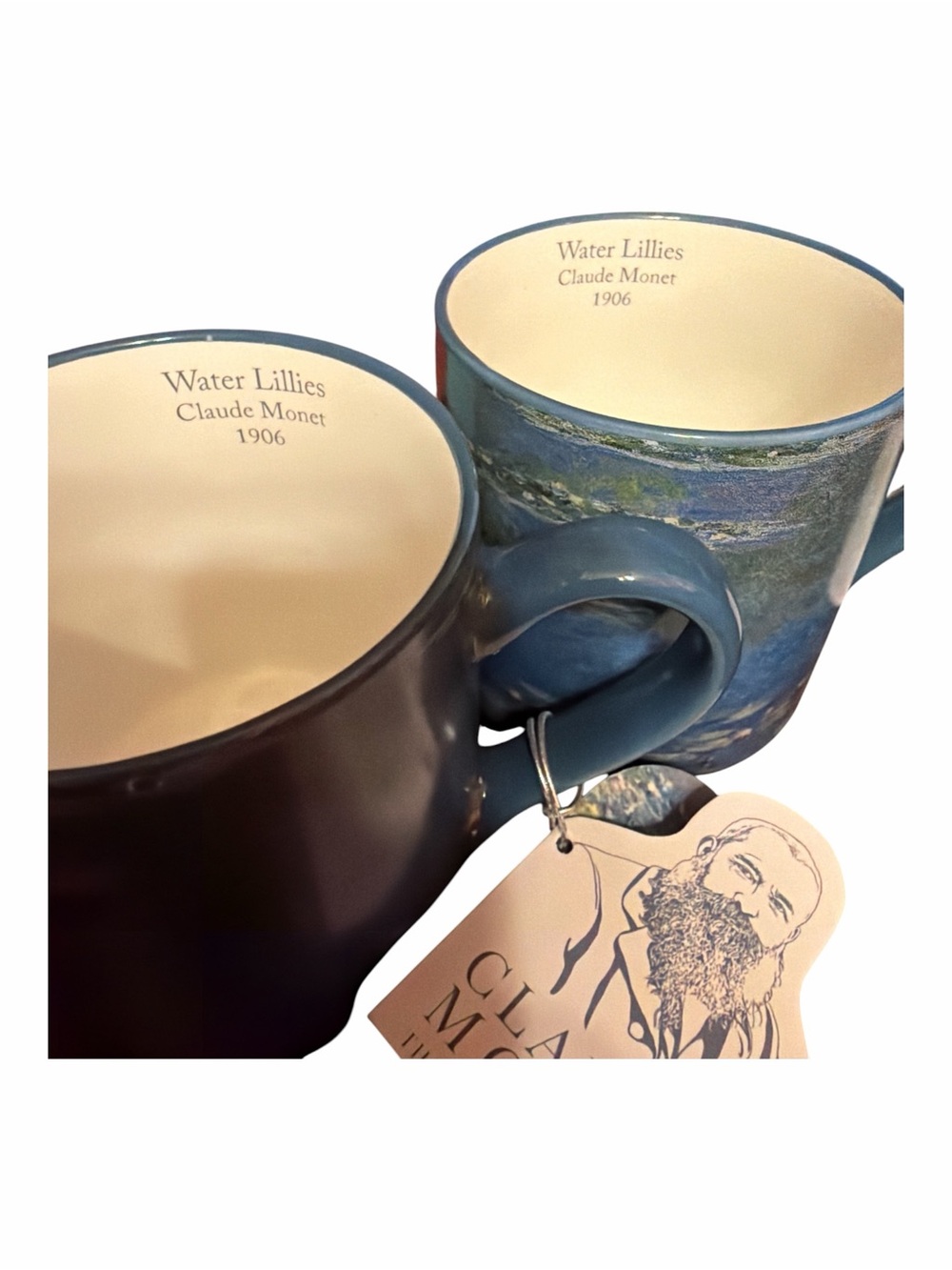 NWT Claude Monet "Water Lilies 1906" Porcelain Mugs - Set of 2 - Picture 2 of 3